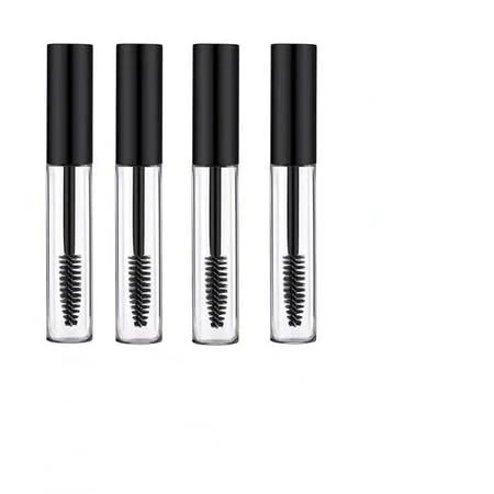 4 Pack Empty Mascara Tube with Eyelash Wand, 10ml Premium Eyelash Cream Container Bottle with Mini Funnels and Leak Stoppers (black), Size: One size