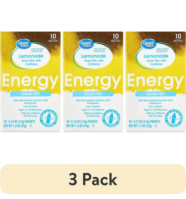 (3 pack) Great Value Lemonade Liquid Drink Mix, 0.13 oz, 10 Count