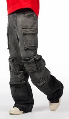 Mahesh Grey Baggy Cargo Jean