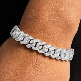Moissanite Prong Cuban Bracelet