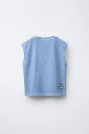 GARMENT-DYED SLEEVELESS T-SHIRT AND BERMUDA SHORTS SET - Blue | ZARA Singapore