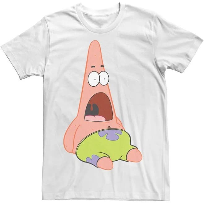 Fifth Sun Men's Surprised Patrick SpongeBob SquarePants Short Sleeve T-