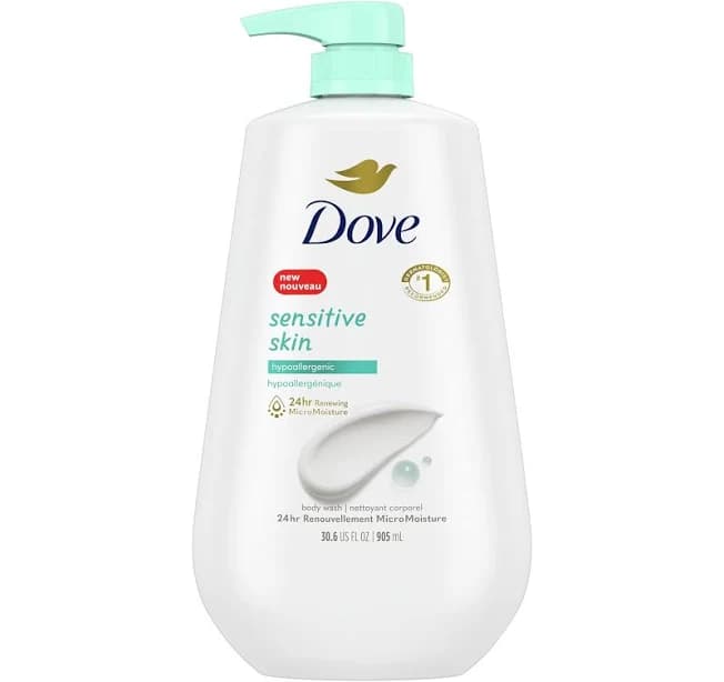 Dove Sensitive Skin Long Lasting Gentle Hypoallergenic Women's Body Wash, 30.6 fl oz, Size: 30.6 oz