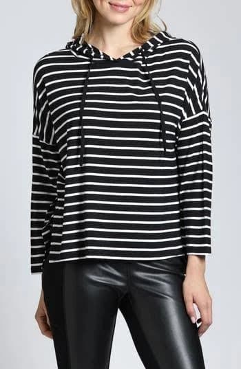 APNY Women's Stripe Side Slit Hoodie
