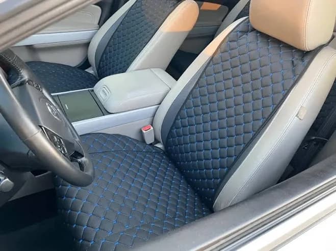 Manicci Black With Blue Diamond Car Seat Covers Full Set