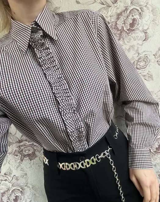 Vintage Gingham Check Cotton Shirt
