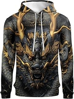 3D Graphic Hoodies for Men Cool Unique Printed Sweatshirt Fabric Comfortable Casual Pullover Novelty Gift for Him