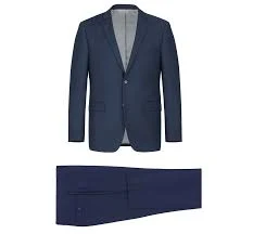 100-1 Navy Blue Single Breasted Notch Lapel Suit — THE SUIT HUB
