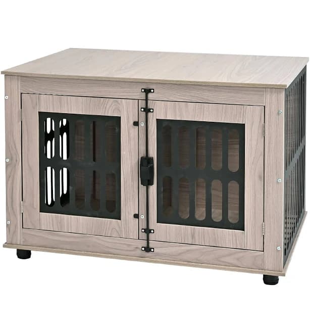 Amazon Basics Heavy Duty Dog Crate Furniture for Small to Medium Dogs, Wooden Dog House Dog Kennel Cage Indoor with Safety Lock, 38.5" L x 26.8" W x