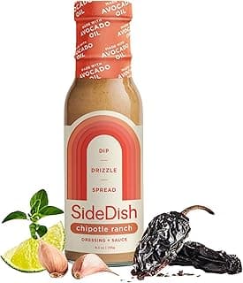 Chipotle Ranch Dressing - Seed Oil, Dairy & Gluten Free Salad Dressing w/Avocado Oil - Refined Sugar Free, Low Sodium Healthy Ranch Sauce - Paleo Dressing for Sauces, Dips & More - 8 fl oz