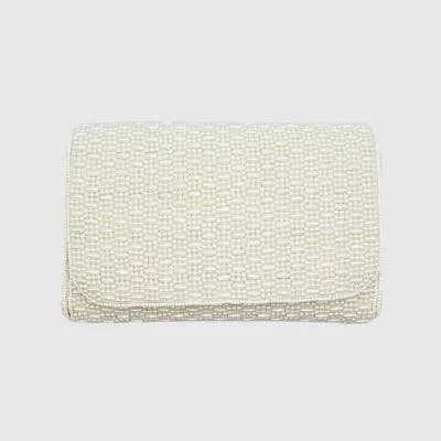 La Chic Designs Double-side Rectangular Pearl Beaded Mini Clutch