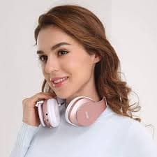 Zihnic Bluetooth Over-Ear Headphones, Foldable, Wireless/Wired, Micro SD/TF, FM, Soft Earmuffs, Lightweight (Rose Gold) - Walmart.com