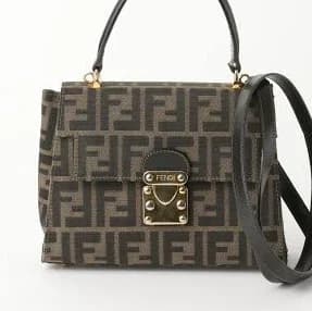 Fendi Women's Zucca Pattern Canvas/Leather 2way Bag