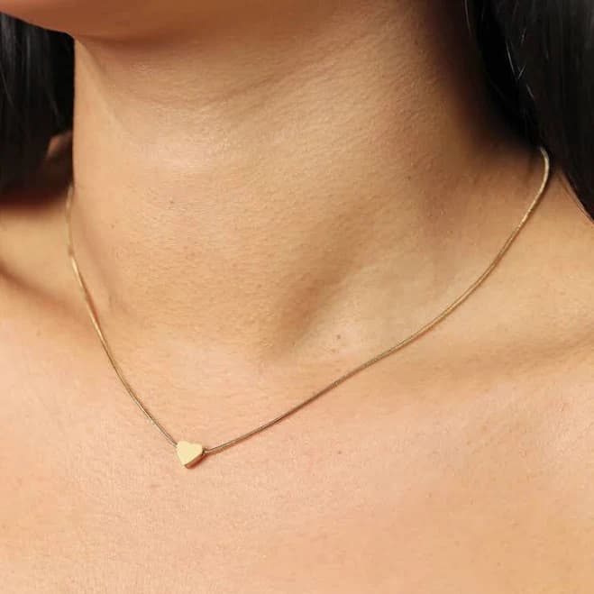 Lisa Angel Stainless Steel Mini Heart Pendant Necklace