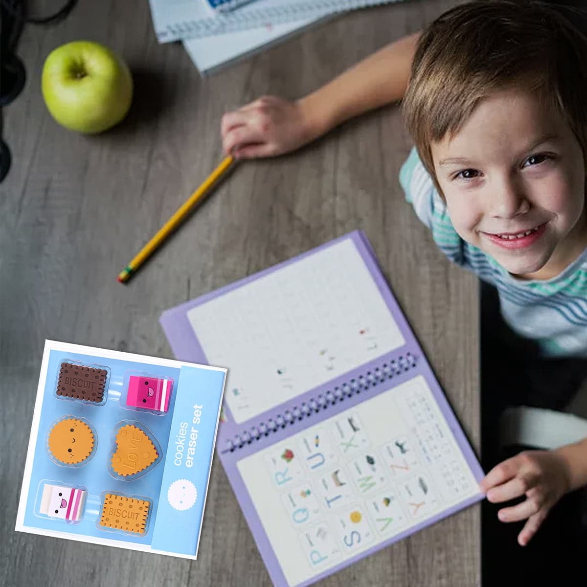 6-piece milk biscuit eraser set - boxed - Walmart.com