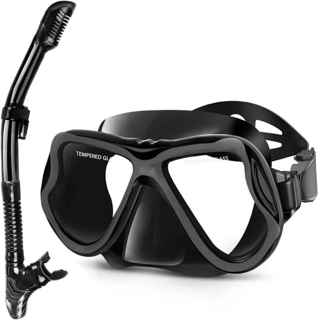 Greatever Adults Dry Panoramic Wide View Anti-Fog Scuba Diving Mask