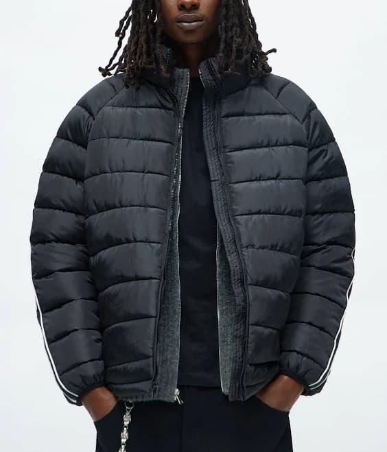 Fashion Nova Men's Relaxed Hittin' The Field Puffer Jacket