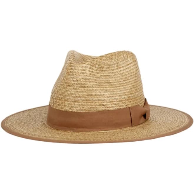Angela & William Palm Braid Wide Brim Panama Fedora Sun Hat