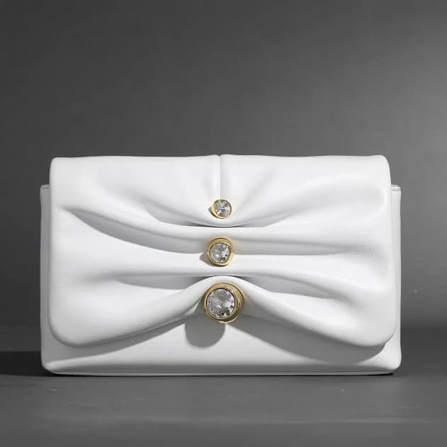 Alexis Bittar Women's Ruched Crystal-Embellished Leather Crossbody Bag