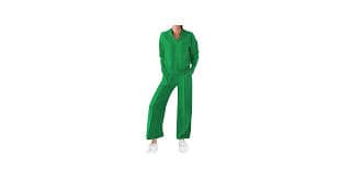 Women 2 Piece Outfit Sweatsuit Oversized V Neck Sweatshirt Pullover Top Wide Leg Pants Sweatpants Tracksuit Matching Set Black at Amazon Women's Clothing store