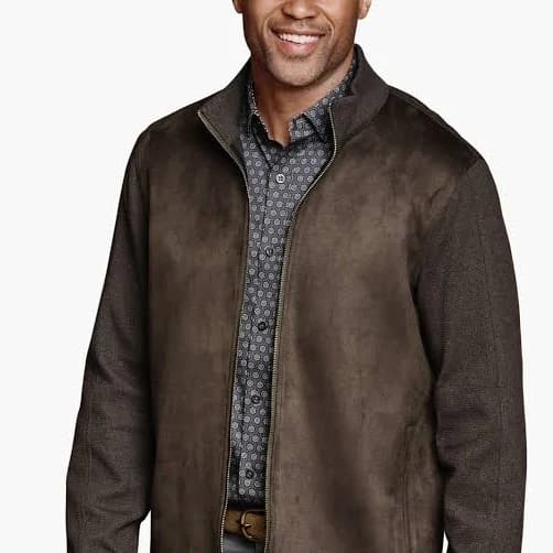 Johnston & Murphy Men's Faux-Suede Full-Zip Jacket