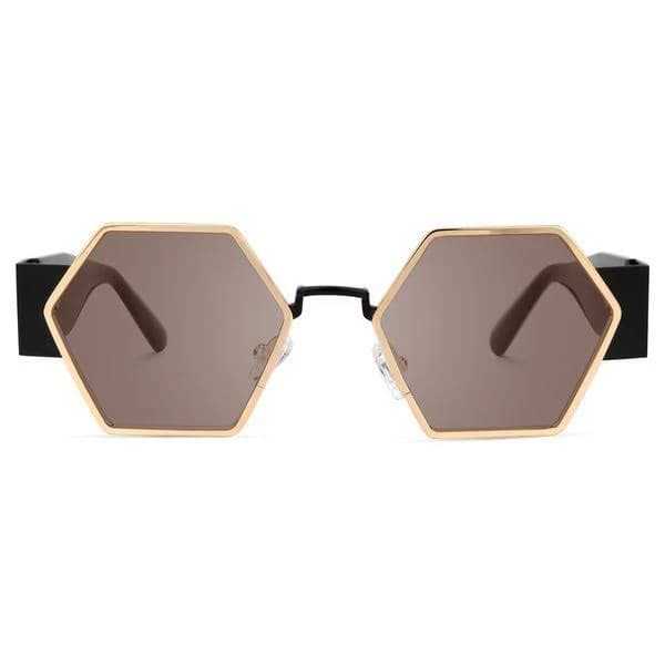Vooglam Geometric Gold Sunglasses