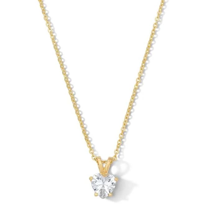 14K Gold Plated CZ Heart Pendant