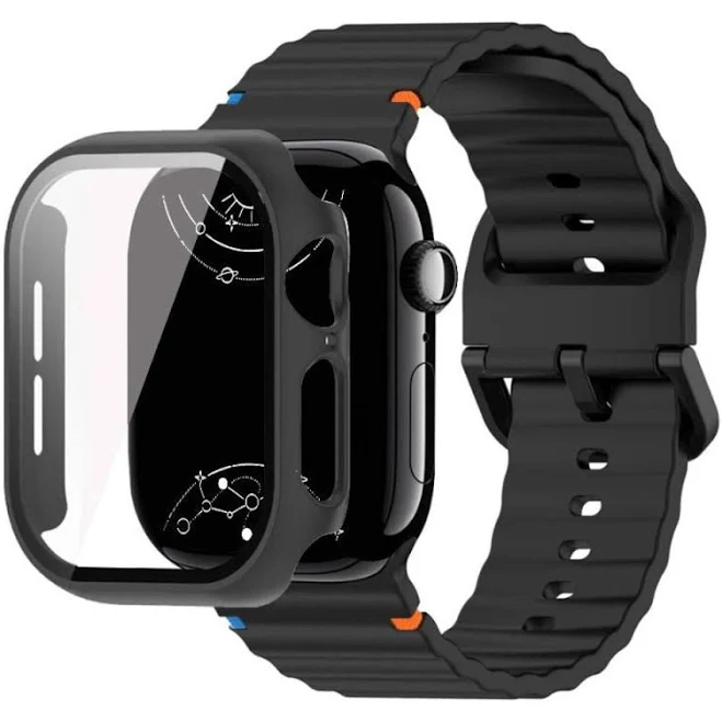 Apple Watch Attollo Silicone Sports Band with Glass Case
