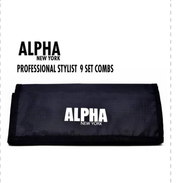 Alpha New York Professional Stylist 9 Set Combs, Fine Tooth, Wide Tooth, Black Hair Comb