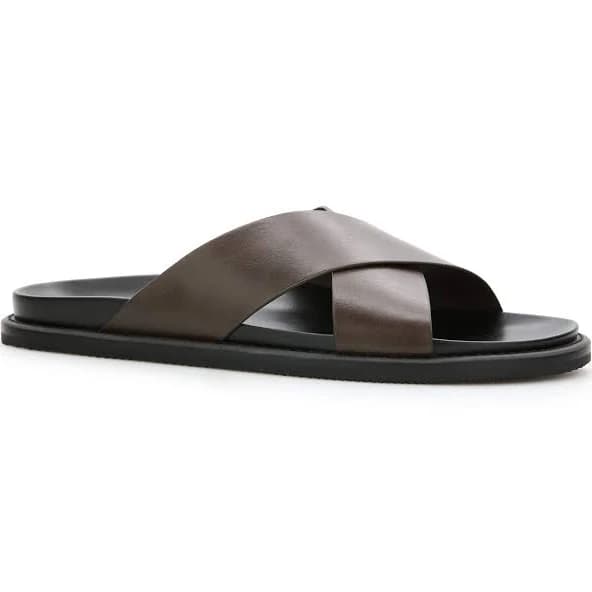 Perry Ellis Men's Parker Leather Slide Sandals