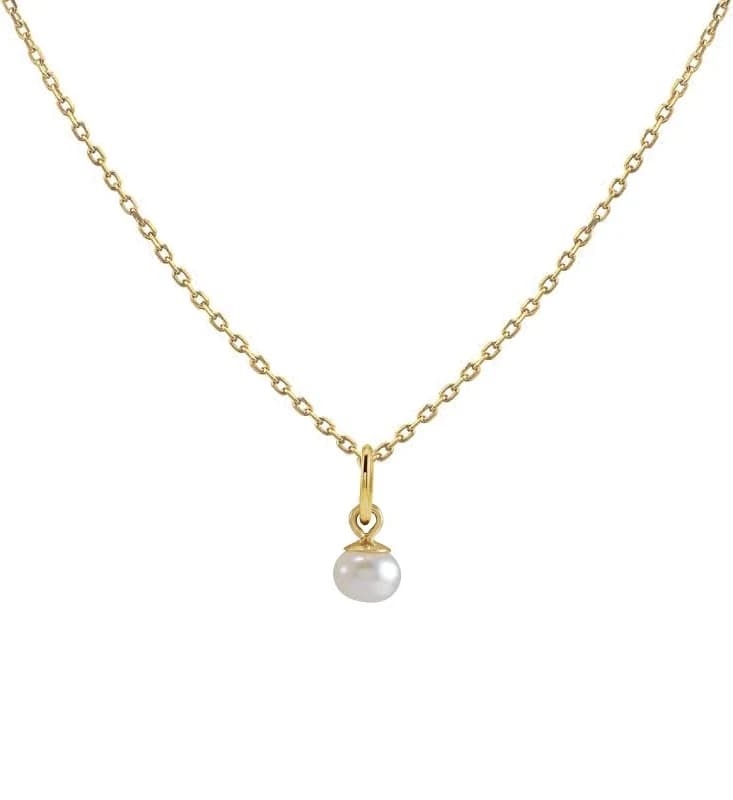 14K Gold Baby Pearl Necklace