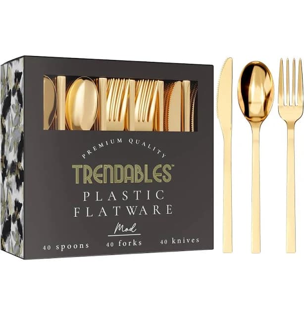 Trendables Mod Gold Cutlery Combo