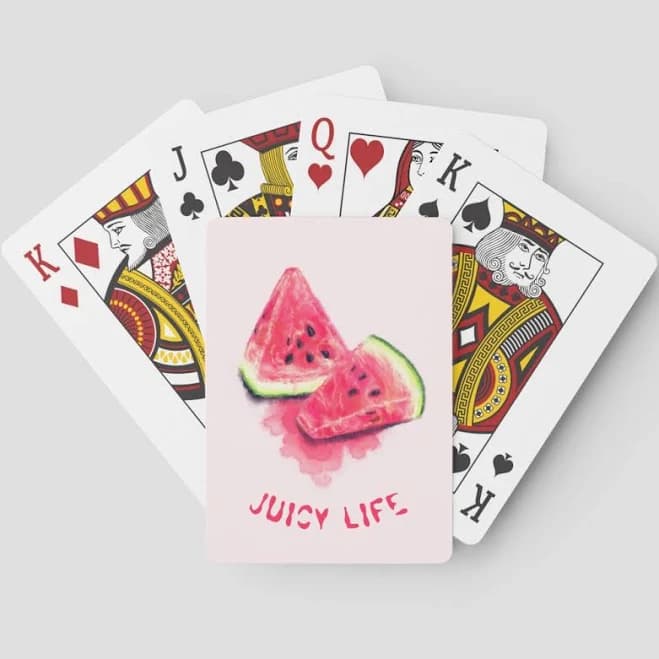 Watermelon Playing Cards with Custom Text or Color