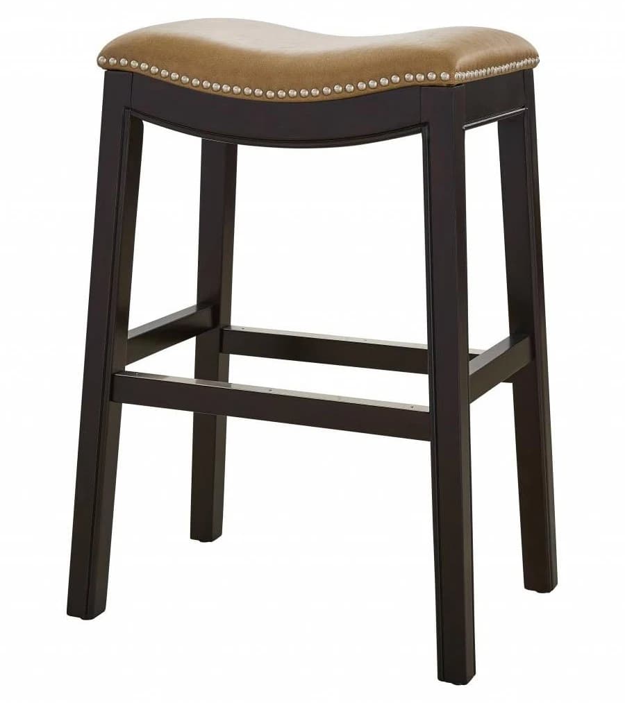 Backless Counter Height Bar Stool with Seat and Wood Frame