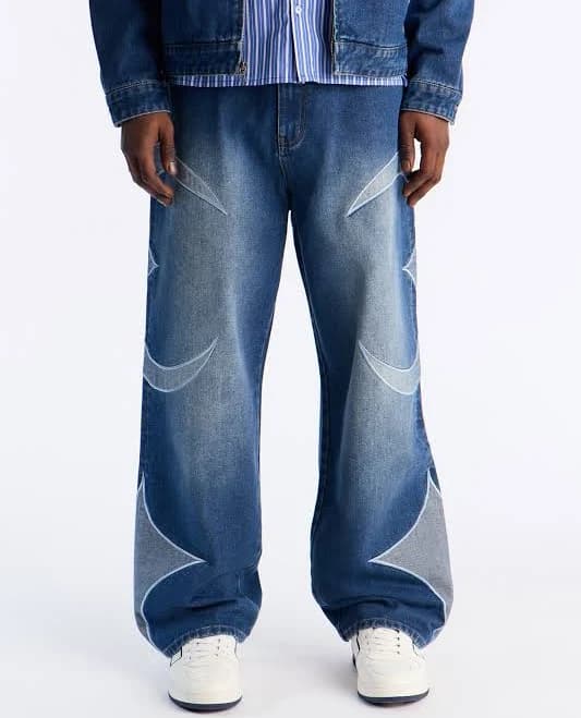 Fashion Nova Men's Baggy Crescent Jeans