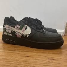 Nike | Shoes | Custom Hand Painted Black Air Force S Slightly Used | Poshmark