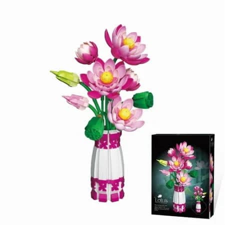 710+pcs Lotus Building Blocks Set, Compatible with Major Brands, DIY Botanical Model Kit for Adults, Valentine's/Mother's Day/Thanksgiving/Christmas/