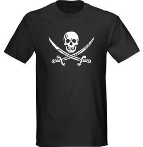 Jack Rackam Pirate Biker Skull & Crossbones Bones Shirt
