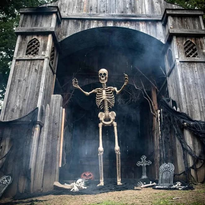 Seasonal Visions Towering Skeleton Projection Eyes Halloween Decoration
