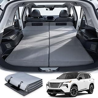 Car Bed for Nissan Rogue, Foldable Non-Inflatable Memory Foam Camping Mattress, Thickened Portable SUV Trunk Sleeping Pad, Air Mattress Upgrade for Camping & Travel Essentials, Outdoor Sleeping Bed