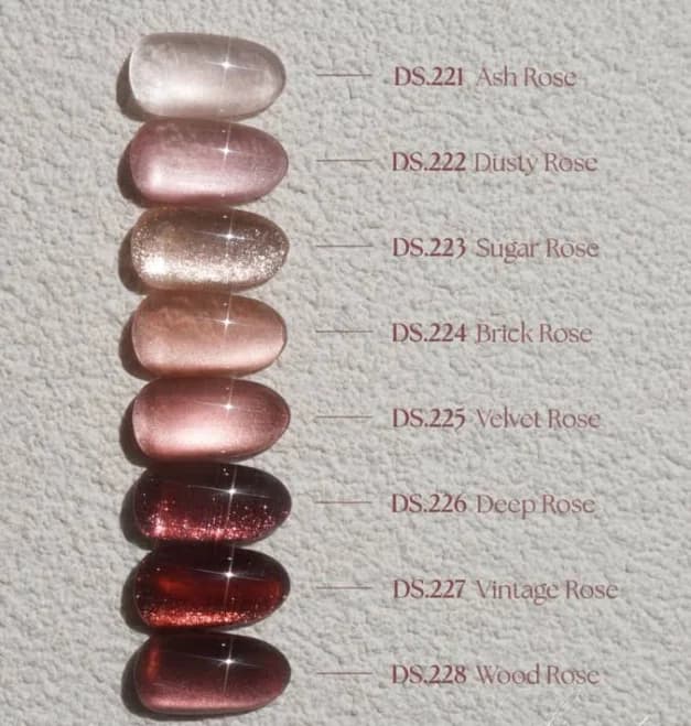 Dgel Dry Rose Cat Eye Gel Polish 8-color Set | Magnetic Gel Nails |