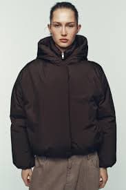 WATER-REPELLENT WINDPROOF PUFFER ANORAK WITH HOODIE - Brown | ZARA Spain