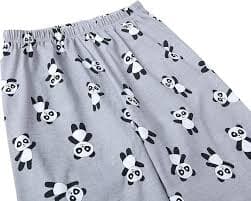 Tebbis Girls Panda Print Pajama Set-2-Piece Cotton Blend Short Sleeve & Pants Cute Summer Pink Grey PJs Size 6-18, Pink Grey Panda, 10: Buy Online at Best Price in UAE - Amazon.ae