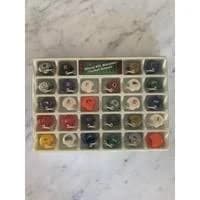 Vintage 1980s NFL Plastic Miniature Football Helmets Collection Case 28 Teams