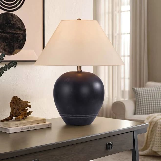 Ceramic Table Lamp with Linen Shade