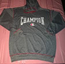 Champion Fashion Hoodie 1XL Gray Red Colorful Cutting Edge Logos New | eBay