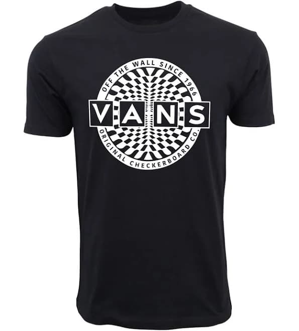 Vans Mens Of The Wall Checkerboard Black T Shirt