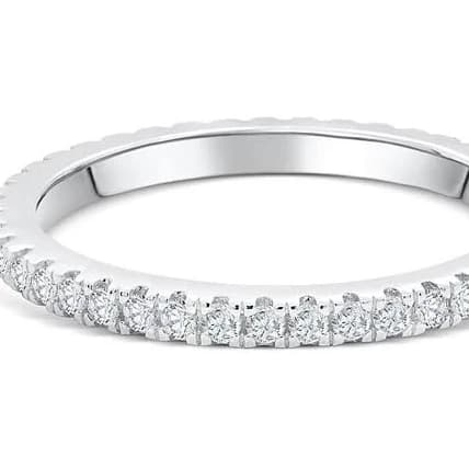 1.22 Ct Round Halo Diamond Engagement Ring with Pave Band in Sterling Silver Clear Cubic Zirconia Stone Size 4-9.5