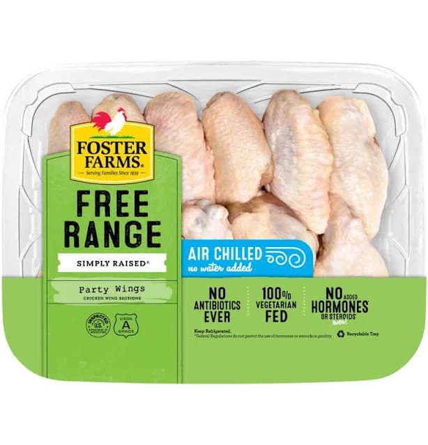 Foster Farms Simply Raised Free Range Chicken Party Wings 1 pack