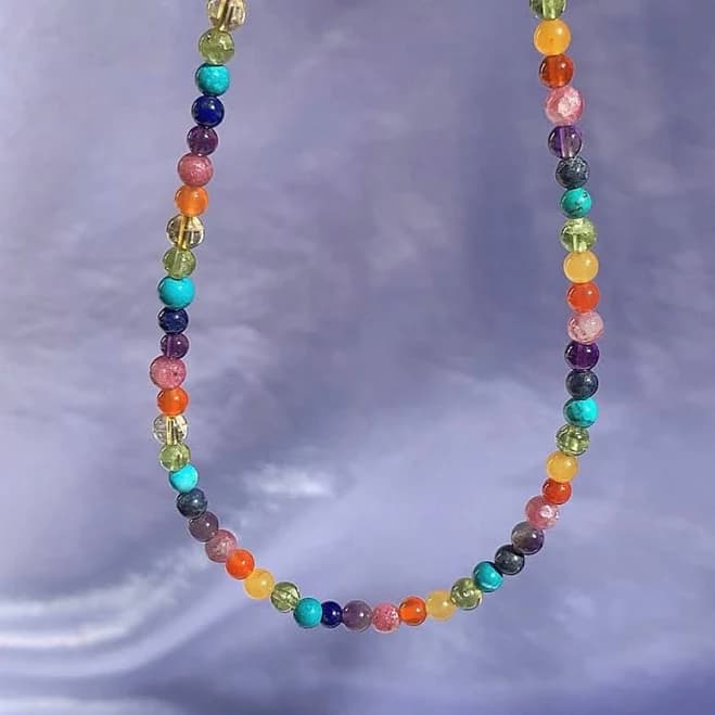 Crystal Rainbow Bead Choker